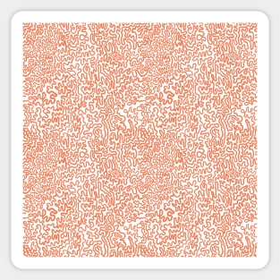 Brain Coral Squiggles Abstractions - Coral Orange Sticker